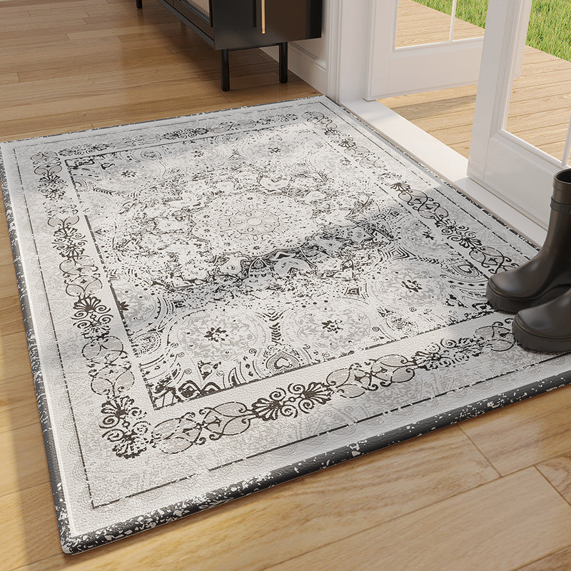 Alfombra lavable ultra suave de 50*80cm, antideslizante, plegable, resistente a las manchas, para sala de estar y dormitorio, alfombra moderna mullida (gris/óxido)