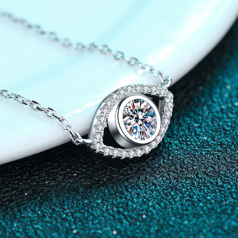 Evil Eye S925 Moissanite choker necklace luxury Sterling Silver chain Bling Discoloration Trendy Minimalist Fashion Necklace 2023