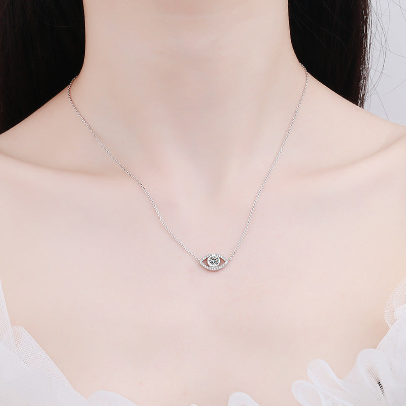 Evil Eye S925 Moissanite choker necklace luxury Sterling Silver chain Bling Discoloration Trendy Minimalist Fashion Necklace 2023