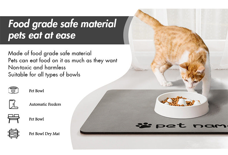 Pet Feeding Mat, Absorbent Quick-Drying Food and Water Mat Pet Carpet